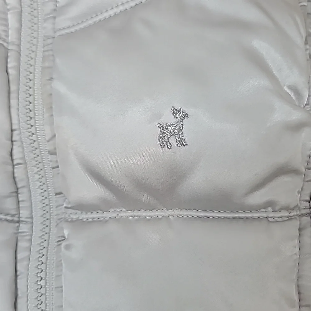 Old Navy Kids Full Zip Quilted Puffer Fleece Lined Vest Jacket in Silver/Gray